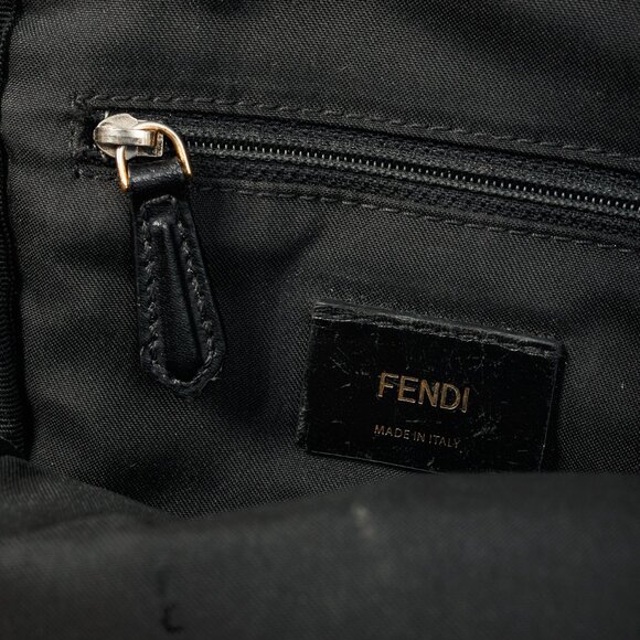 Fendi Monster Black Leather & Nylon Sling Bag - Picture 11 of 12